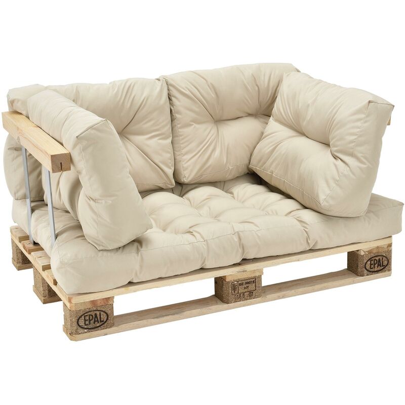 Helloshop26 - Coussin de siège et coussin de dossier kit de 5 beige - Beige