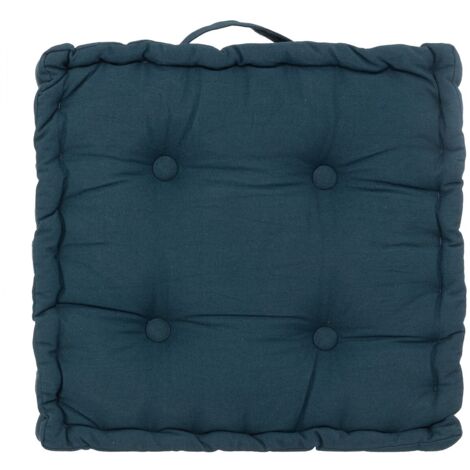 Coussin de sol 40 x 40 cm Horizon uni bleu