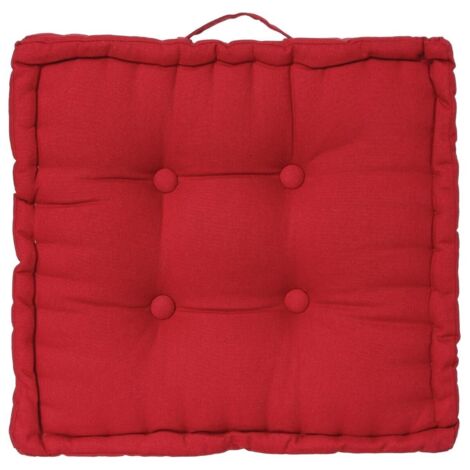 Coussin de sol 40 x 40 cm Horizon uni rouge