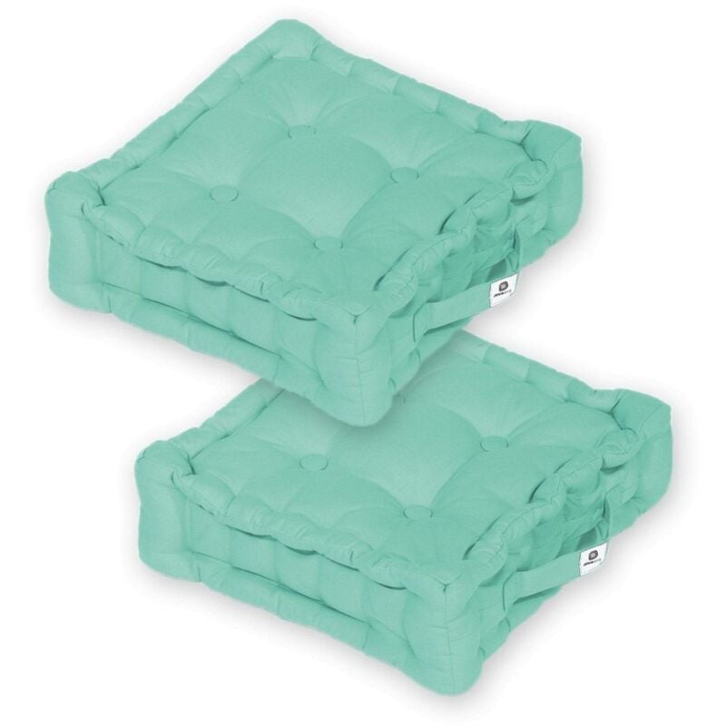 Coussin de sol lot de 2 - 40 x 40 cm Vert Mint
