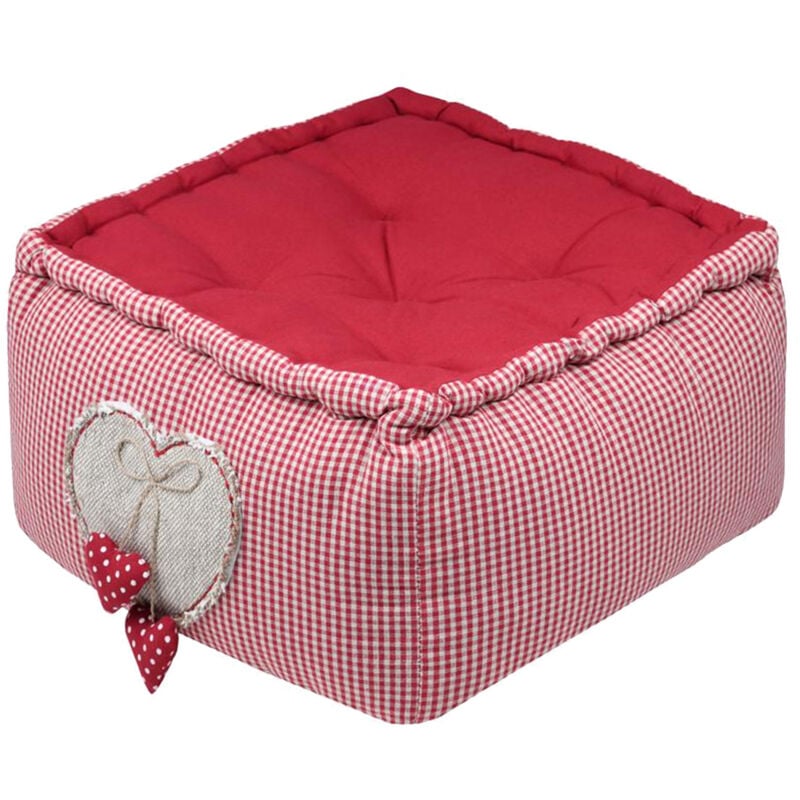 Coussin de sol vichy rouge – 40 cm