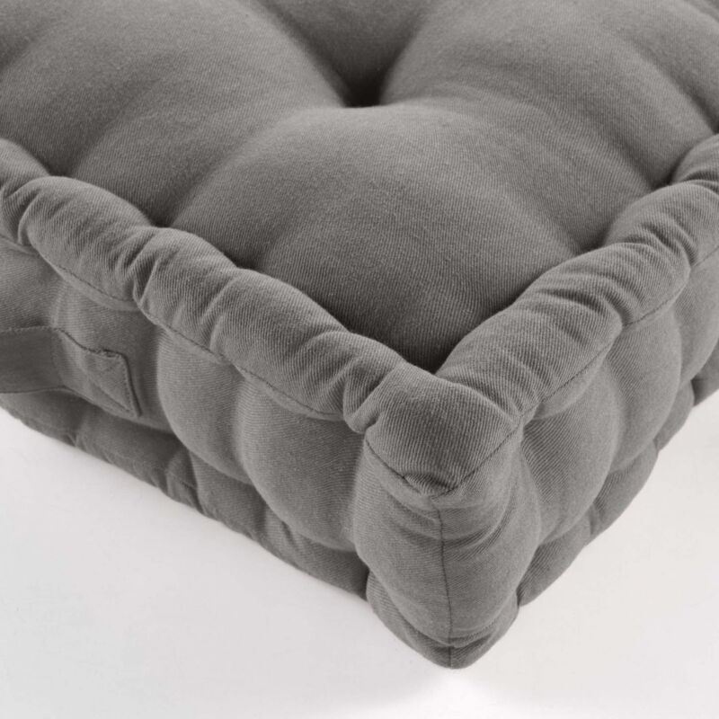 Douceur D'intérieur - Coussin de sol 50x50 cm - Uni - Gris
