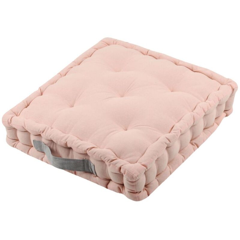 Epais coussin de sol en coton Uni - POUDRE