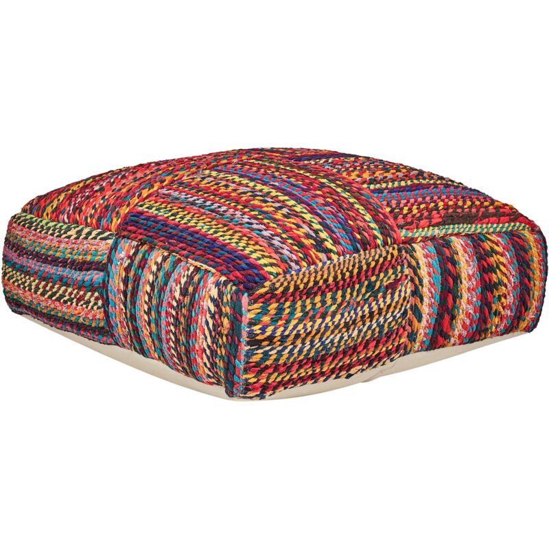 Coussin de Sol Carré 70 x 70 x 20 cm Coton Recyclé Multicolore Mekhtar