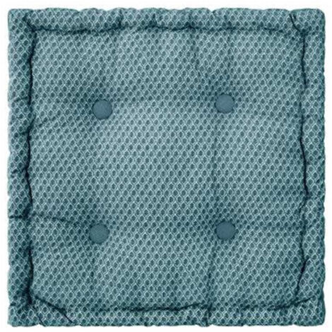Coussin de Sol Carré "Otto" 40x40cm Bleu Canard
