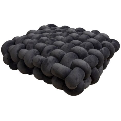 Coussin de sol- Coussin épaissi- Coussin tissé, 40x40cm- Gris foncé