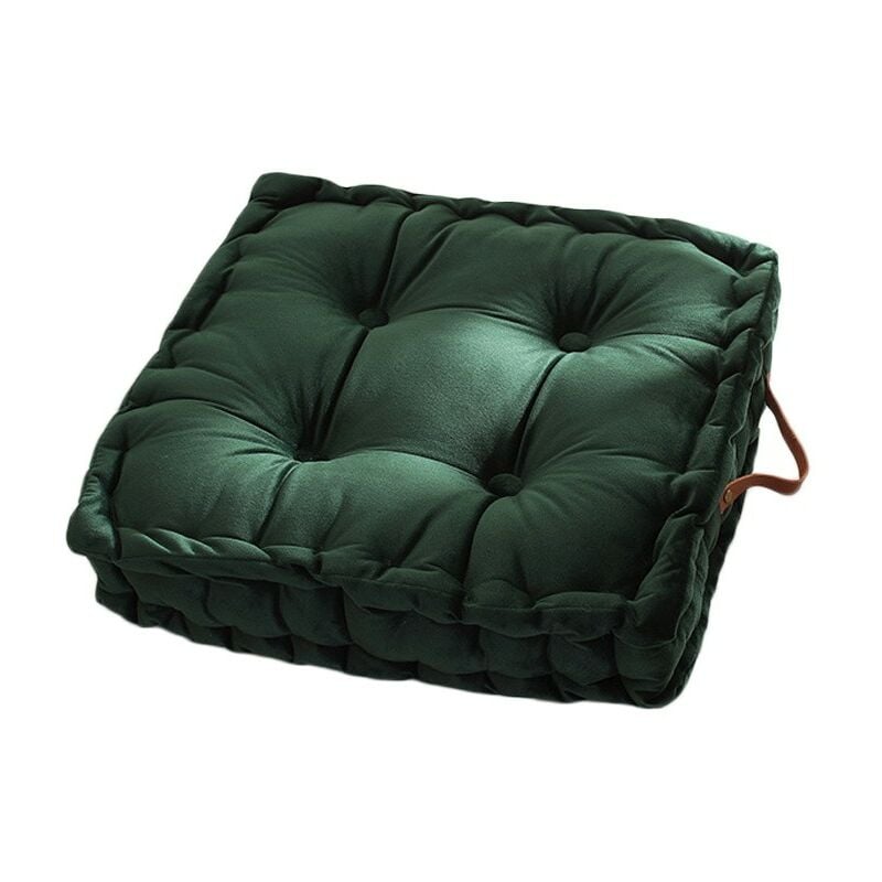 Kinsi - Coussin de sol- Coussin épaissi- Vert foncé, 42x42cm