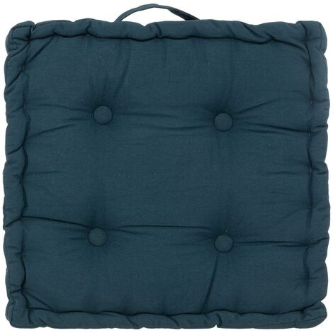 Coussin de Sol  en Coton Bleu Egéen 40 x 40 cm - Atmosphera