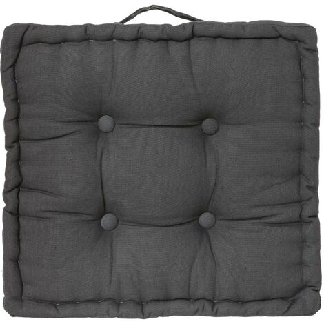 Coussin de Sol  en Coton Gris foncé 40 x 40 cm - Atmosphera