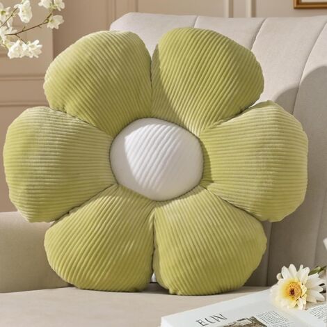 Coussin de sol en forme de fleur - 1 pièce - Surface douce et moelleuse - Motif marguerite 3D - Décoration pour chambre d'enfant - Vert 39 cm (Coussin d'assise vert [six pétales] 40 cm 0,22 kg)