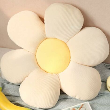 Coussin de sol en forme de marguerite - Joli coussin de chaise surdimensionné - Pour décoration de la maison - Cadeau pour enfants et filles (marguerite blanche, 50,8 x 50,8 cm)