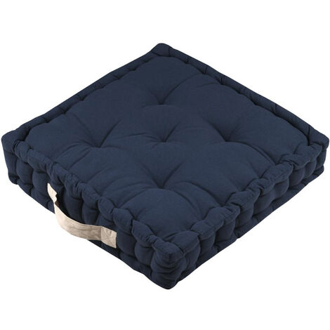 Coussin de sol épais 45x45x10cm – 100% coton marine – Confort optimal pour salons et espaces de vie – Style moderne – Stof