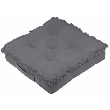 Coussin de sol Franges en coton Uni