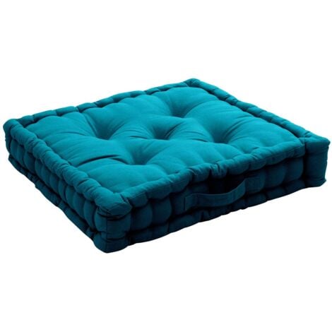 HOMEMAISON garni - 50 x 50 cm - 100 % coton - Bleu Canard