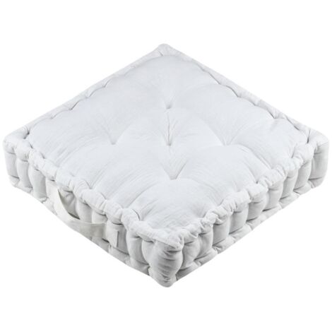 Coussin de sol gaze de coton 45 x 45 cm Pop colors ecru