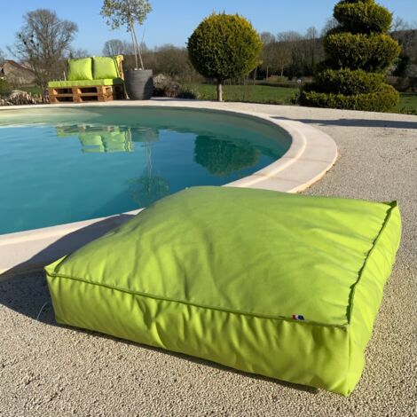 Coussin de sol inter / exter Vert pomme 71x71x35 cm