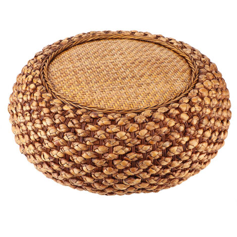 Coussin de sol japonais rond pour salon, balcon ou tatami, couleur café
