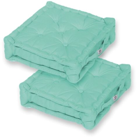 Coussin de sol lot de 2 - 50 x 50 cm Vert Mint