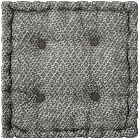 Coussin de sol en coton - 40 x 40 x 8 cm - Bleu canard