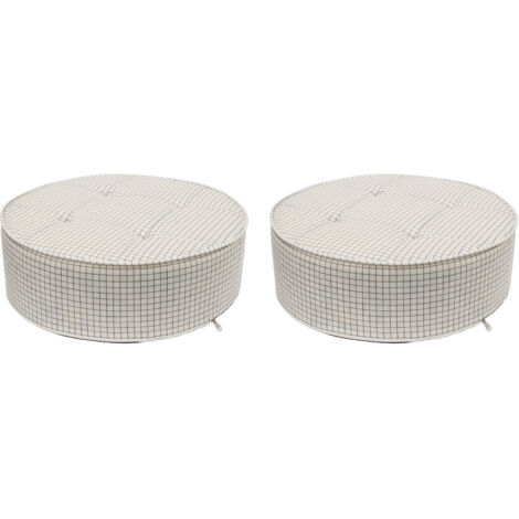 Coussin De Sol Rond Carreaux Diam 50cm - Lot De 2
