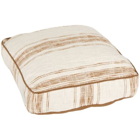 Coussin de sol Sienna 48x48x12cm beige lin - Atmosphera créateur d'intérieur