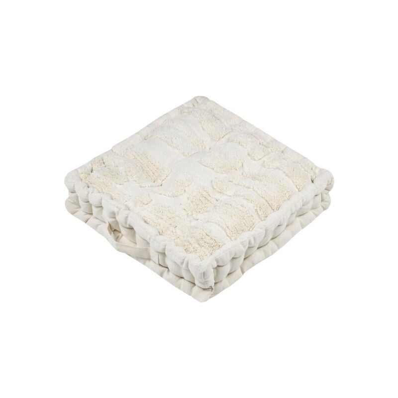 Coussin de sol tufté Balma écru - 45x45cm - Ecru