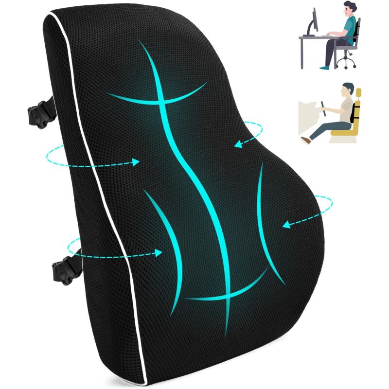 Coussin de Soutien Lombaire Ergonomique, Support Dorsal en Mousse à mémoire de Forme pour Chaise de Bureau et canapé, Coussins lombaires pour Une