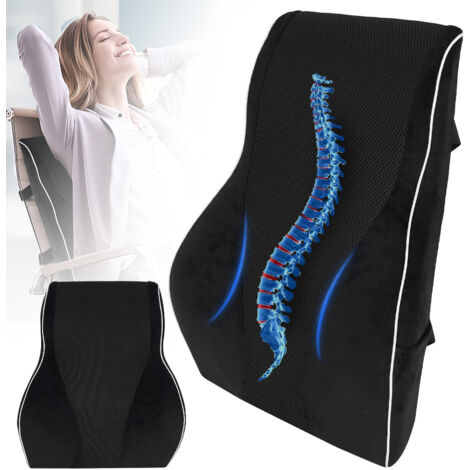 Coussin de soutien lombaire pour chaise de bureau, voiture en mousse à mémoire de forme pour soulager les douleurs dorsales, améliorer la posture, coussin de dos ergonomique pour ordinateur, chaise de