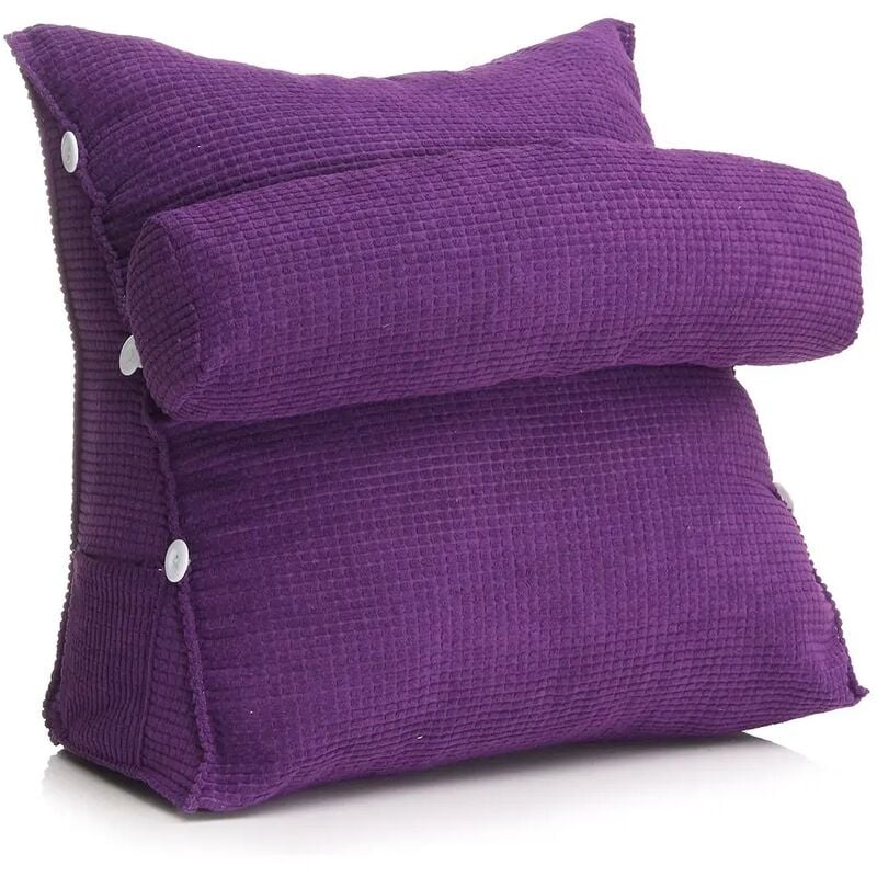 Jormftte - Coussin de soutien réglable, appuie-tête en coton et lin, dossier, triangle arrière, coussin compensé, oreillers lombaires, canapé, chaise