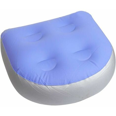 Coussin de spa gonflable doux pour le dos - Accessoire de spa - Rehausseur relaxant pour baignoire, jacuzzi - Tapis de massage pour adultes et enfants - Bleu