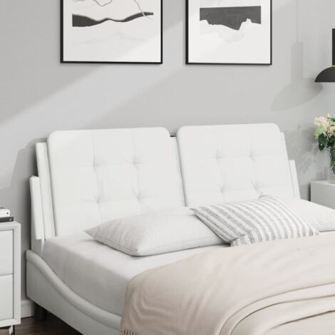 Coussin de tête de lit blanc 140cm similicuir