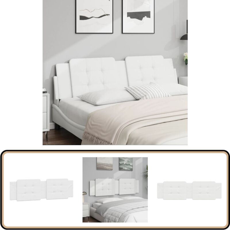 Coussin de tête de lit blanc 180 cm similicuir - Coussin De Tête - Têtière De Lit - Oreiller De Tête - Tête De Lit - Décoration Chambre