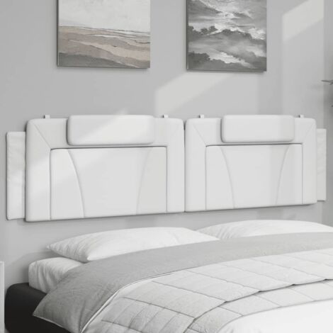 Coussin de tête de lit blanc 200cm similicuir