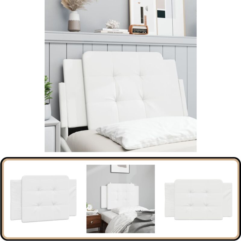 Coussin de tête de lit blanc 90 cm similicuir - Coussin De Têted Lit - Tête De Lit - Oreiller De Tête - Similicuir - Literie