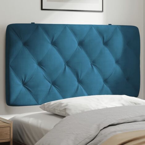 Coussin de tête de lit bleu 100cm velours