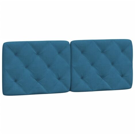 Coussin de tête de lit bleu 120 cm velours CFW38199
