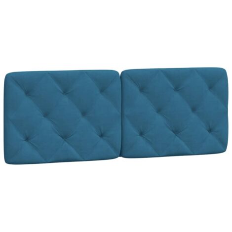 Coussin de tête de lit bleu 140 cm velours CFW97265