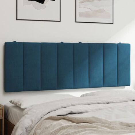 Coussin de tête de lit bleu 140cm velours