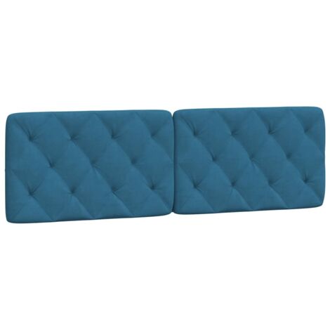 Coussin de tête de lit bleu 160 cm velours CFW74150