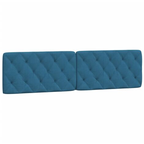 Coussin de tête de lit bleu 200 cm velours CFW39220