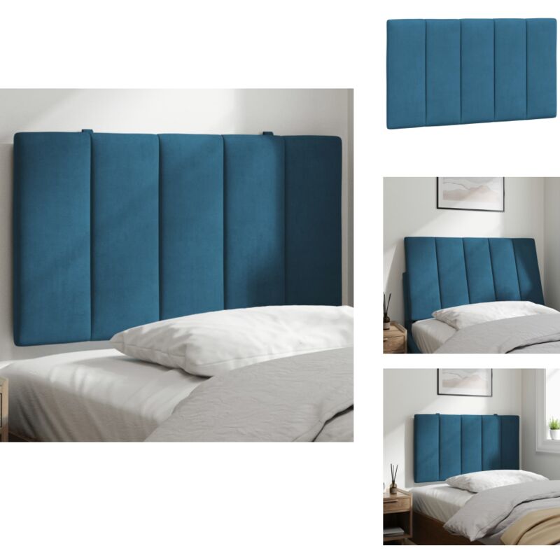 Coussin de tête de lit bleu 80 cm velours - Coussin De Têted Lit - Tête De Lit - Oreiller De Tête - Décoration Chambre - Literie