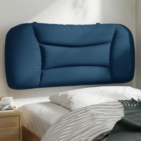 Coussin de tête de lit bleu 90cm tissu