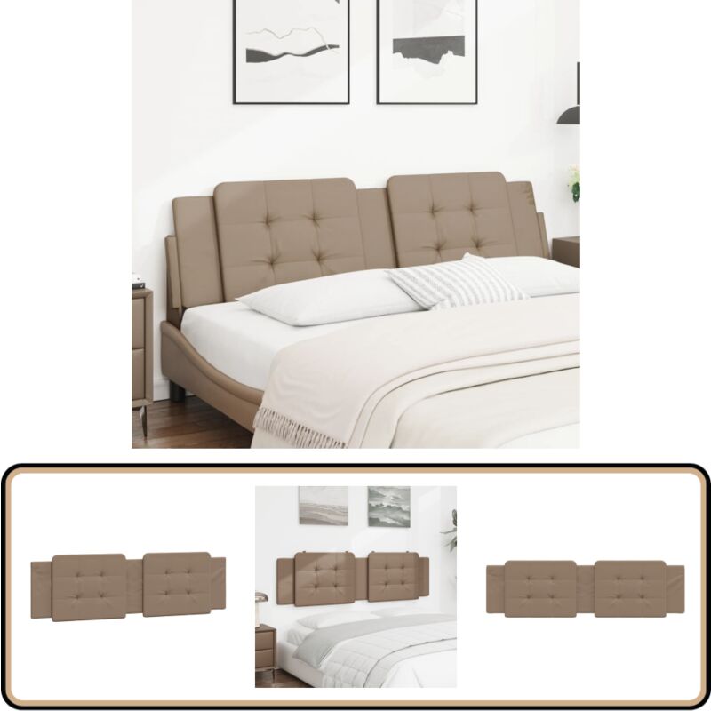 Coussin de tête de lit cappuccino 180 cm similicuir - Tête De Lit - Coussin Capitonné - Oreiller De Tête - Simili Cuir - Décoration Chambre