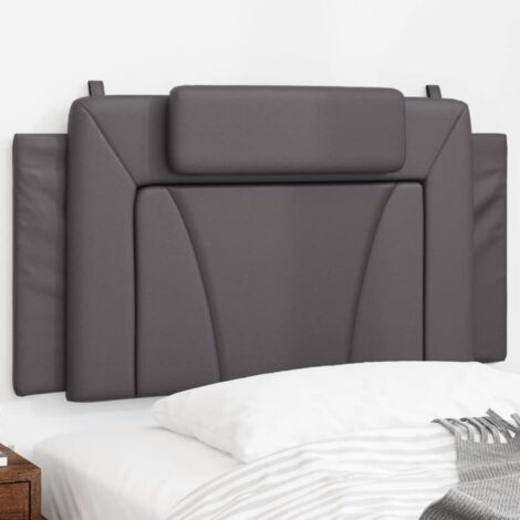 Coussin de tête de lit gris 100cm similicuir