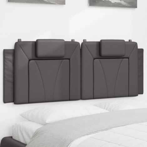 Coussin de tête de lit gris 120cm similicuir