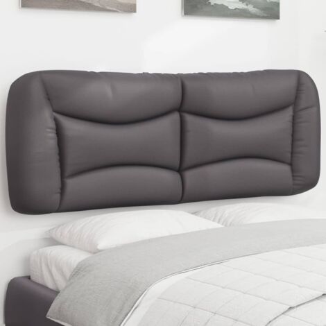 Coussin de tête de lit gris 120cm similicuir