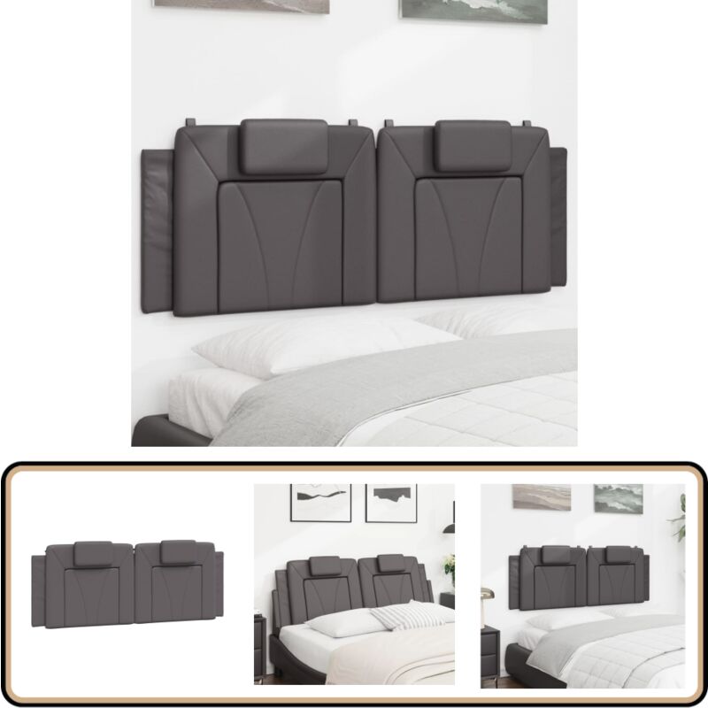 Coussin de tête de lit gris 140 cm similicuir - Coussin De Têted Lit - Tête De Lit - Simicuir - Literie - Chambre à Coucher