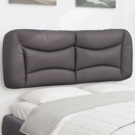 Coussin de tête de lit gris 140cm similicuir