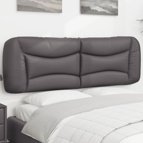 Coussin de tête de lit gris 160cm similicuir