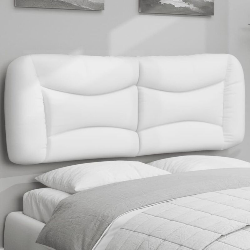 vidaXL Kopfteil-Kissen "Hvar" Weiß 140 cm Kunstleder